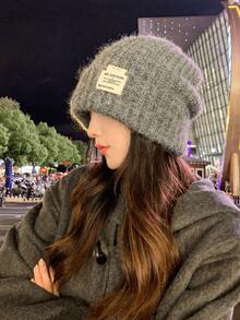 1pc Women's Fashion Knitted Hat, Windproof Thickened Design, Warm Hooded Cap, Suitable For Winter Wear - Multi-color - View 4