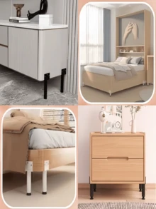 4pcs Multifunctional Metal Replacement Legs/Adjustable Height Furniture Feet Suitable For Cabinets Sofas Wardrobes Bedside Table 4 Sold - Multicolor - View 3