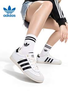 Adidas New ANFU Vintage Versatile Casual Thin-Sole Lightweight Sneakers For Women - White/Black/Off-white - View 3