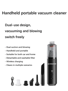 1pc Handheld Vacuum Cleaner, 130,000 RPM Turbo Fan, Adjustable Electric Air Duster, Brushless Motor Handheld Air Tube, High-Performance Car Vortex Turbo, Air Cushion Inflator, Pet Dryer, BBQ Blower - Black - View 11