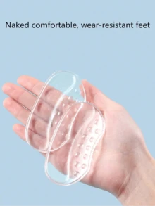 QKC Antiwear Heel Grips For Women's , Prevent Heel Slipping And Blister , Heel Cushion Pad For High Heels , In Between Sizes - Transparent - View 4