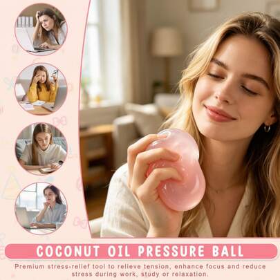 1pc Coconut Oil Stress Ball, Slow Rebound Coconut Oil, Perfect For Holidays, Birthday Gifts, Halloween, Thanksgiving, Christmas, Labor Day, Back To School, Party Gifts Squishy