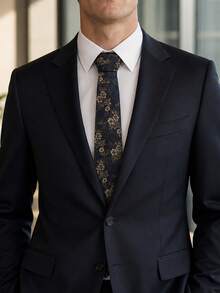 A Men's Floral High-Density Jacquard Tie - Multicolor - View 2