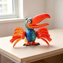 3D Printed Colorful Toucan Figurine, Movable Joint Bird Action Model, Vibrant Desktop Decor, Educational Animal Model For Home Office Decoration, Children's Collection Gift - Multicolor - View 8
