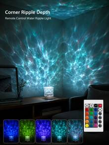 1pc Dynamic Ripple Projection Night Light, RGB LED Water Effect Lamp ...