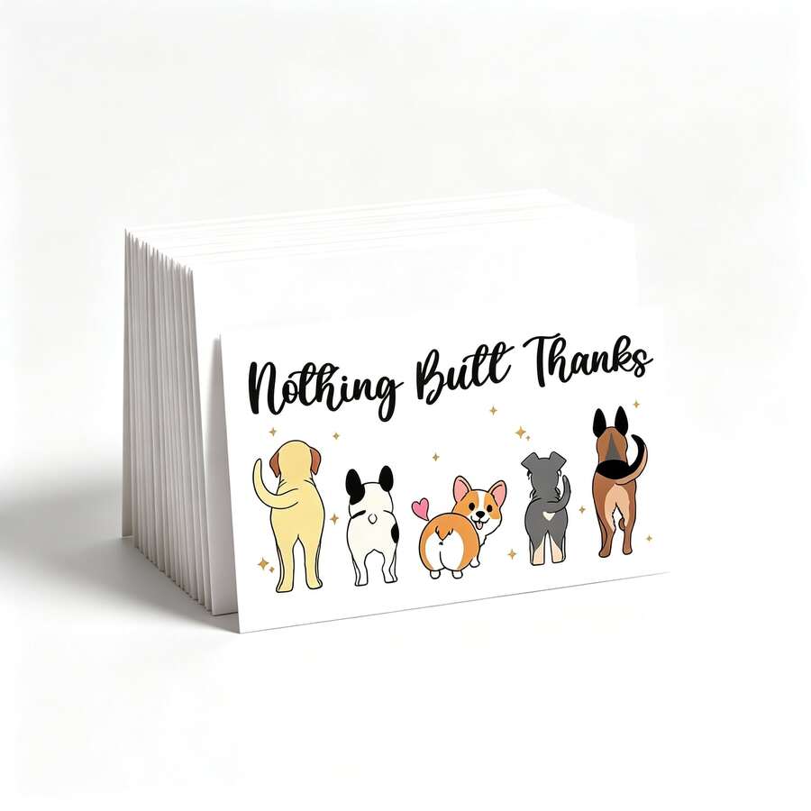 20/50Pcs Funny Dog Pattern Thank You Note Cards, Cute Pet Design Paper Package Insert Cards For Small Business Gift Decor - Sets - View 1