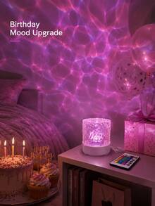 1pc Dynamic Ripple Projection Night Light, RGB LED Water Effect Lamp ...