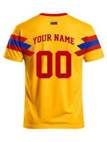 Men Custom Colombia Los Cafeteros Flag Print Soccer Jersey, Personalized Name Number Football Shirt Lightweight Fan Gear Training Casual Sports Gift - Orange - View 3
