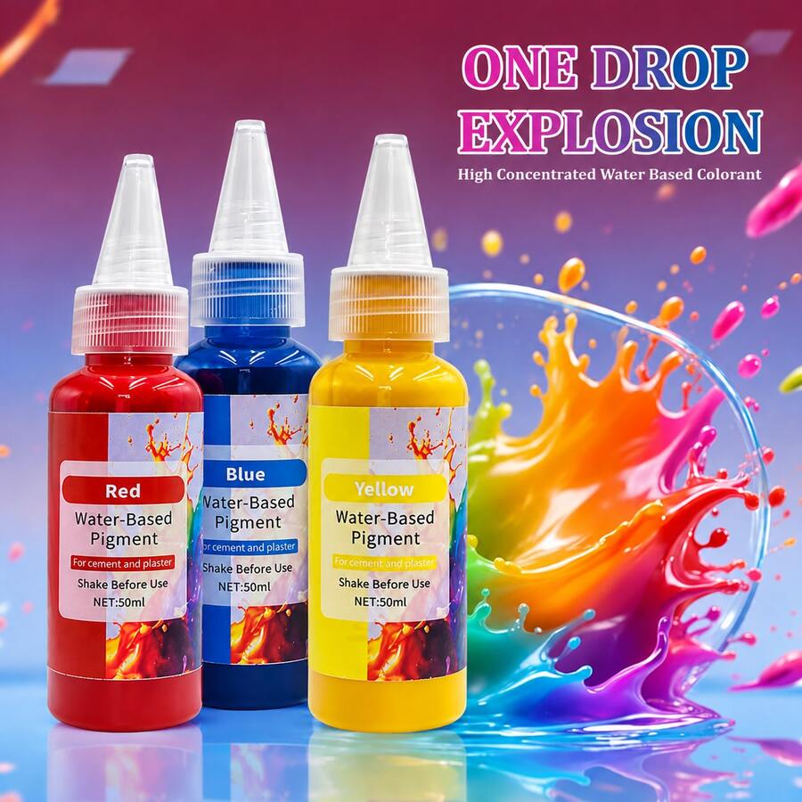 50ml 高濃度水性顏料 10 色,適用於珠寶鑄造、水磨石、水泥和石膏粉,色彩鮮豔,適合手工藝與藝術項目,耐用工藝材料,水性著色劑,水性墨水 - 水性 - 查看 1