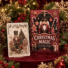 Christmas Magic Playing Cards,54 Cards,Card Game, Nutcracker Pattern Poker Cards, Xmas Holiday Themed Game Card Deck For Party Game - Burgundy - View 1