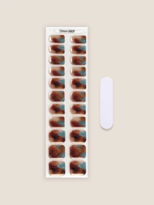 20片半固化凝膠美甲貼，持久沙龍級品質，易貼易卸，需使用UV燈 - 紫紅色 - 查看 2