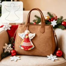 1 Piece Christmas Angel-Shaped Fabric Sewing Template; Christmas Fabric Ornament Outline Cutout Pattern; Fabric Cutting And Positioning; Reusable PET Sewing Drawing And Printing Template. - Sets - View 4