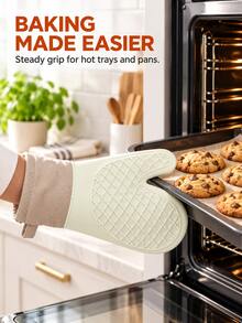 2pcs/1pc Heat-Resistant Microwave Oven Mitts, Silicone Baking Gloves, Non-Slip Kitchen Essentials, Home Decor, Autumn Decoration, Kitchen Decor & Accessories, Storage, Halloween, Thanksgiving, Christmas Cooking Gift - View 7
