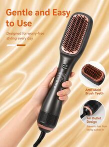 LEVIATECH 4-In-1 Hot Air Styling Brush, One-Step Heating Comb, Straight & Curly Hair Dual-Use Professional Blow Dry Styling Brush - UK Plug(220-240V) - View 8