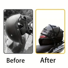 1pc Motorcycle Helmet Elastic Rope, With 2 Hooks, Expandable Mesh Elastic Rope, For Helmet Luggage - A - View 7