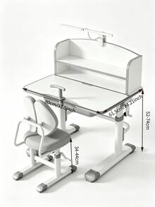 1 Set Height‑Adjustable Study Desk And Chair Set‑Adjustable Height, Tiltable Desktop, Double‑Backrest Spine‑Protective Study Chair, Metal Study Desk, Posture Correction, Suitable For Bedroom And Study Room - Multiple Specifications - View 11