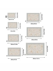 1PC Cream, Light Blue, Orange & Gold Bird & Vine Pattern Vintage Luxury European Style Area Rug, Elegant Classical Pastoral Style Faux Cashmere Rectangular Full Coverage With Dynamic Bird And Curly Branch & Leaf Details, Machine Washable, Suitable For Holiday Celebration/Party Decor, Aesthetic Home Decoration - Multicolor - View 3