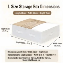 3Pcs White Foldable Underbed Storage Boxes And Wardrobe Organizer Boxes, With Excellent Functionality And Versatility, Can Be Used To Store Blankets, Skirts, Quilts, Pillows, Clothes And Other Items, Saving Space For Underbed Storage - Multicolor - View 8