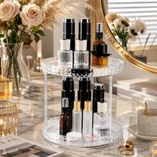 360° Rotating Makeup Organizer, Transparent Acrylic Cosmetic Storage Rack, Multi-Layer Vanity Storage Shelf, Large Capacity Storage Rack, Perfume And Skincare Display Stand, Transparent Beauty Organizer, Suitable For Vanity, Bathroom Countertop, Bedroom Home Decor, Multi-Layer Rotating Large Capacity Bedroom Room Perfume And Cosmetic Storage Box - Multiple Colors - View 9