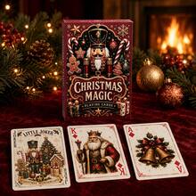 Christmas Magic Playing Cards,54 Cards,Card Game, Nutcracker Pattern Poker Cards, Xmas Holiday Themed Game Card Deck For Party Game - Burgundy - View 6