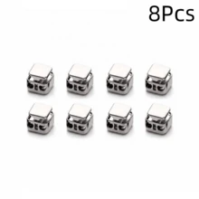 6/8/12Pcs Metal Cord Lock Adjuster, Heavy Duty Dual Hole Press Button, Quick Tightening Drawstring, Universal Pants Rope Shoe Lace Zipper Pull - Multicolor - View 15