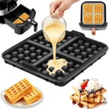1/2 cái khuôn nướng bánh waffle vuông đa năng, khay nướng chống dính dễ vệ sinh, phù hợp cho hầu hết nồi chiên không dầu 4-7QT, tái sử dụng được, dùng cho bánh waffle kiểu Bỉ, socola, bánh pancake và trứng khối, thiết kế nhỏ gọn, dùng được với máy rửa bát, phụ kiện nhà bếp, dụng cụ nướng bánh cho bếp gia đình - Xem 13