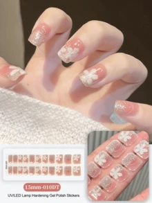 20pcs Semi-Cured Gel Nail Stickers, Long-Lasting Salon Quality, Easy To Apply And Remove, UV Lamp Required - Multicolor - View 7