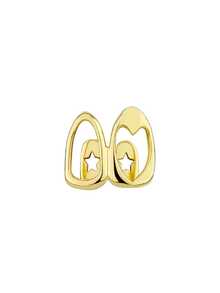 1 Set Grillz Berlian Imitasi Emas Wanita - Desain Berlian Imitasi Mikro Berongga Bintang Terbuka, Cocok untuk Pesta Malam Y2K Baddie dan Pesta Neon - MultiWarna - View 8