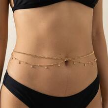 Sexy Minimalist Transparent Rhinestone Waist Chain For Women, Sweet & Cool Bikini Body Chain, Sparkling Waist Chain - 03 - View 3
