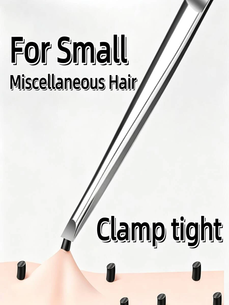 Stainless Steel Slanted Tip Precision Eyebrow Tweezers, For Facial Hair Removal