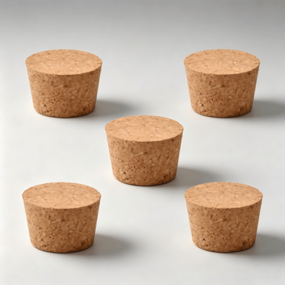 Set Of 5 Conical Bottle Stoppers, Size 55x45x35 Mm, Tapered Replacement Closure Parts, Fit For Wine Bottles And Glass Bottles For Container Sealing Purposes.