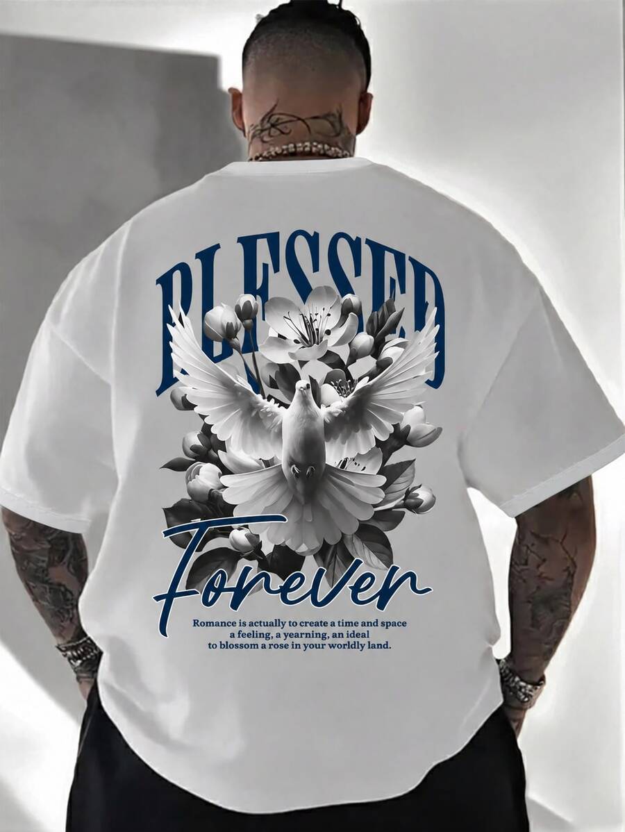 Men's Street Life Style, Men's Graphic LongSleeve TShirt, Fashion Daily Versatile, Streetwear Vintage Style - White - View 1