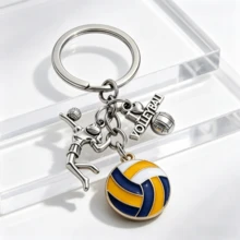 10 Sets Volleyball Theme Metal Keychains, (10 Keychains + 10 Cards + 10 Mesh Bags) Including Volleyball And "I Love Volleyball" Charms, Suitable For Cars, Backpacks, Etc., Can Be Used As Gifts For Athletes And Fans - Volleyball - View 8
