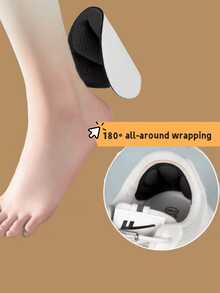 QKC 2pcs Unisex Black Shell Sponge Heel & Sole Protector Pads, Comfortable Fashionable Shoe Insoles Heel Patches Footwear Accessories - Black - View 3