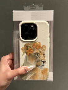 1件 白色花環獅子個性化極簡全包覆 TPU 防震手機殼，適用於 Apple 18 17 16 15 14 13 12 11 Pro Max Air 及系列 - 彩色 - 查看 4