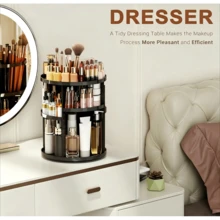 360° Rotatable Makeup Storage Organiser With 9 Adjustable Tiers, Practical Desktop Storage Unit For Sorting Cosmetics And Assorted Beauty‑Related Supplies. - 1PC - View 8