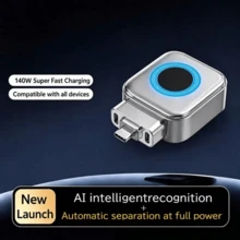 Type-C 140W 快充適配器，具備自動斷電、智能滿電自動切斷、物理電源切斷、過充保護、夜間充電功能，兼容所有設備 - 多色 - 查看 4