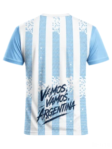 Men Custom Argentina Albiceleste Congress Print Soccer Jersey, Personalized Name Number Football Shirt, Training Match Daily Gift - Blue and White - View 5