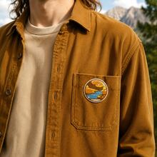 1pc/2pcs/3pcs/4pcs Mountain River Sunset Iron‑On Patch, Round Outdoor Hiking Nature Scenery Embroidered Applique - Multicolor - View 5
