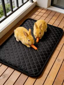 Guinea Pig Cage Liner Absorbent Pad, Washable Guinea Pig Bedding, Reusable Waterproof Super Absorbent Guinea Pig Urine Pad, Floor Protection Mat, Anti-Slip Mat For Cats, Dogs, Small Animals, Rabbits, Hamsters, Rats - Black - View 4