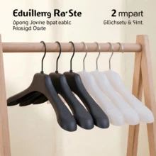 4pcs Black & White Non-Slip No-Mark Hangers Set, Shoulder Textured Design Prevents Clothes Slipping, Home Closet Storage Hanging Rod, Black & White Minimalist Style, Strong Load-Bearing Not Easy To Break, Durable Anti-Fall No Pilling - View 4