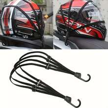 1pc Motorcycle Helmet Elastic Rope, With 2 Hooks, Expandable Mesh Elastic Rope, For Helmet Luggage - A - View 3