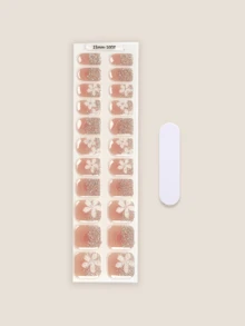 20pcs Semi-Cured Gel Nail Stickers, Long-Lasting Salon Quality, Easy To Apply And Remove, UV Lamp Required - Multicolor - View 2