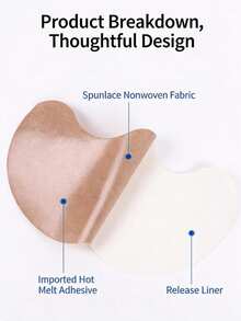 1 Set Disposable Nipple Covers, Water-Based Non-Woven Fabric, Irregular Shape Blank Nipple Stickers, Anti-Protrusion Breast Pads, Suitable For Various Occasions And Outfits - Thin style - View 3
