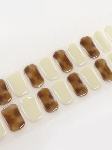 20片半固化凝膠美甲貼，長效沙龍級品質，易貼易卸，需UV燈照固化 - 彩色 - 查看 5