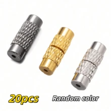 20pcs Brass Cylindrical Threaded Clasps, Barrel-Shaped Jewelry End Caps, Threaded Connectors, Copper Findings For Necklace, Bracelet And Other Jewelry Making - 20pcs - View 16