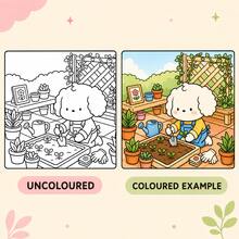 Cozy Leisure Time Coloring Book, 24 Pages Of Cute Little Animals Spring Theme Coloring Patterns, Kittens And Puppies Riding Together On Flower Cart, Bold Outlines Clear And Smooth, Suitable For Children's Leisure Hand Drawing, Adorable Animal Theme Fun Coloring Picture Book - Cozy Moments Coloring Book - View 4