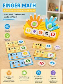 Children's Creative Finger Counting Number Blocks Toy, Toddler Fun Addition And Subtraction Arithmetic Learning Teaching Aid, Exercise Finger Flexibility Interactive Math Enlightenment, Suitable For Home Classroom Parent-Child Play, 3 Years And Above Boys And Girls Holiday Birthday Gift - Multicolor - View 7