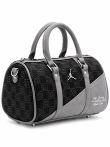 Nike Checkerboard Patchwork Mini Shoulder Bag Crossbody Bag Size: Approx. 22.9*10.2*12.7cm - Dark Grey - View 3