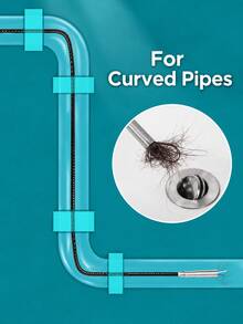1pc Flexible Drain Clog Remover, Spring-Type Hair Grabber Tool, Bendable Pipe Snake Claw, Suitable For Bathroom Sink, Shower Drain, Bathtub, Reusable Kitchen Drain Cleaner, Essential For Rental Apartments, College Dorms - Multiple Styles and Colors - View 5